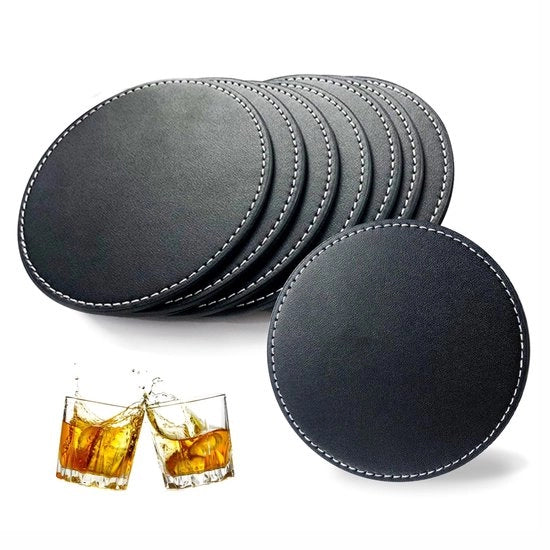 Impianti di Sostegno per Bicchieri in Legno di 8 pezzi 10cm Onderzetters Ronde Impianti di Sostegno per Bicchieri Antiscivolo in Gomma Nera per Caffè Birra Tè Moka Bevande