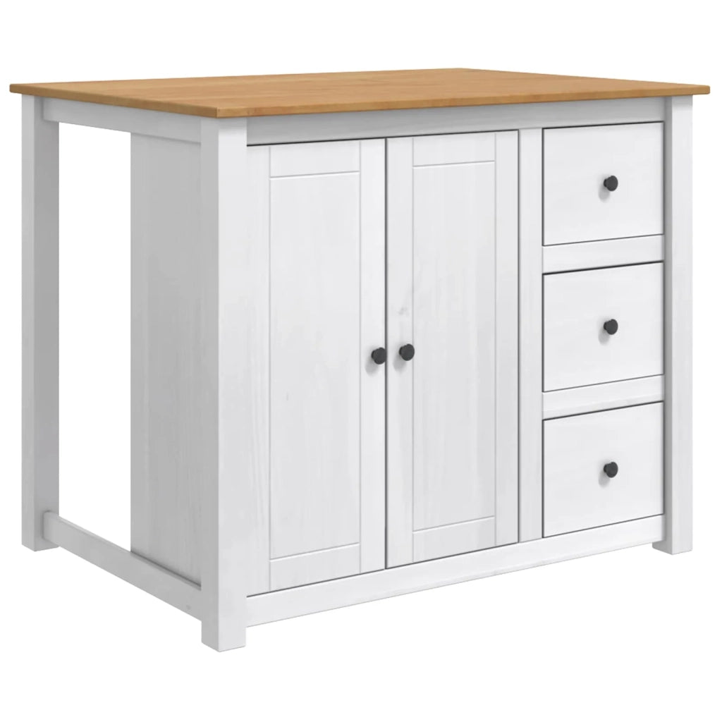 Carrello da Cucina PANAMA 2 pcs Bianco e Cera di Miele 3425389