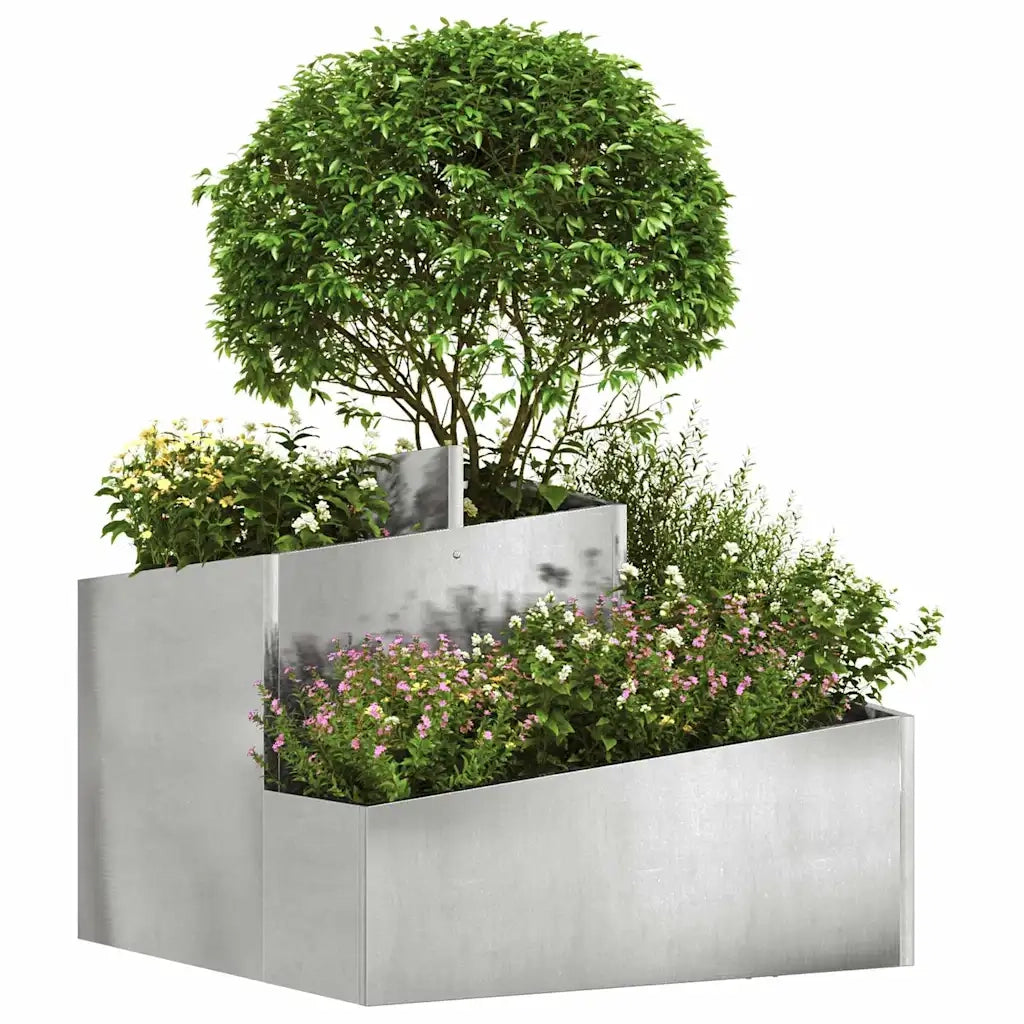 Vaso da giardino Argento 60 x 60 x 50 cm Acciaio inossidabile 873575