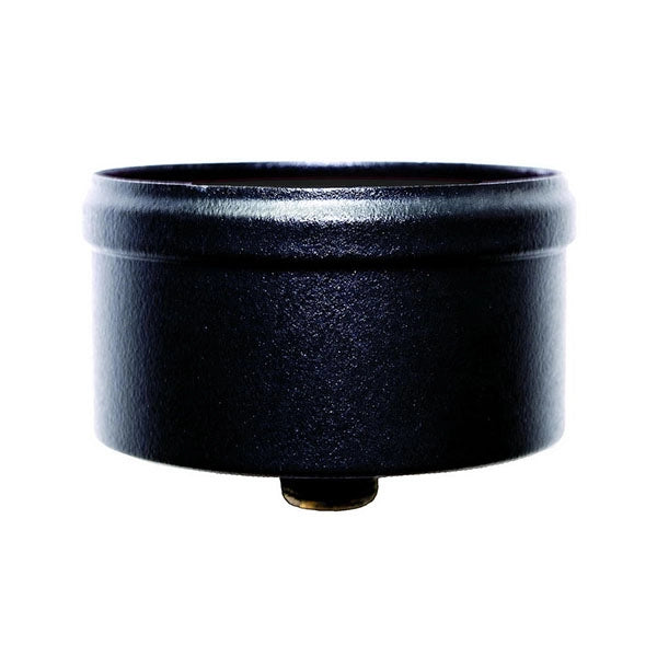 Tappo condensa  80 mm  con scarico in acciaio inox verniciato nero canna fumaria pellet
