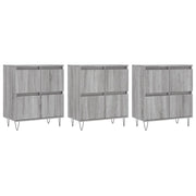 Credenze 3 pz | Madia | Buffet da pranzo | Armadio da pranzo Grigio Sonoma in Legno Multistrato