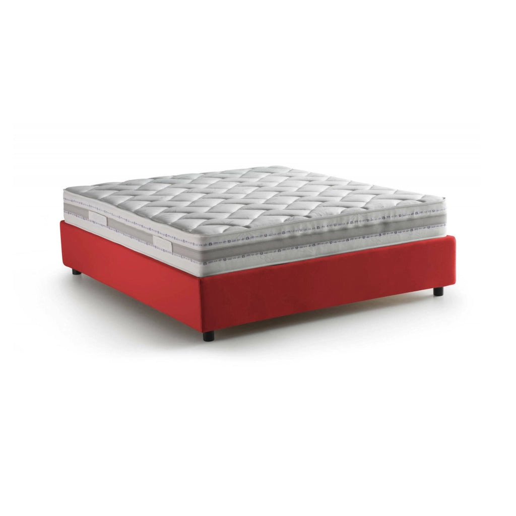 Letto Matrimoniale Apel, Letto Matrimoniale Materasso Incluso Made in Italy, Rosso