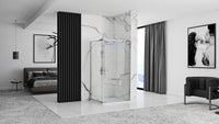 Cabina Doccia Rea Punto 80x80 con piatto doccia Savoy black