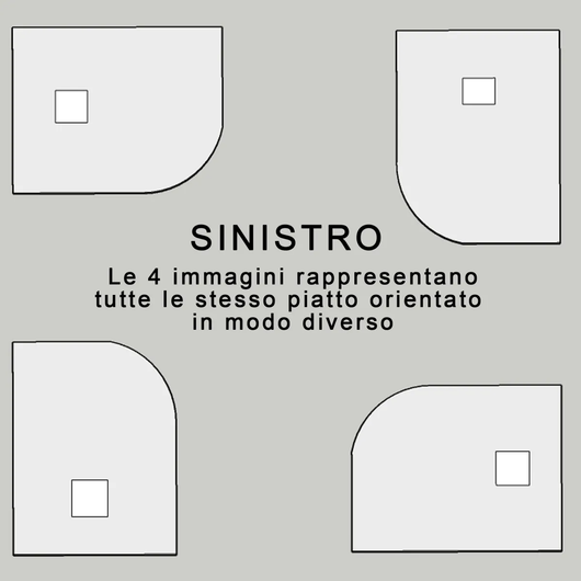 Piatto Doccia Rettangolare Stondato 100x80 cm Appoggio a Sinistra Bonussi Karen