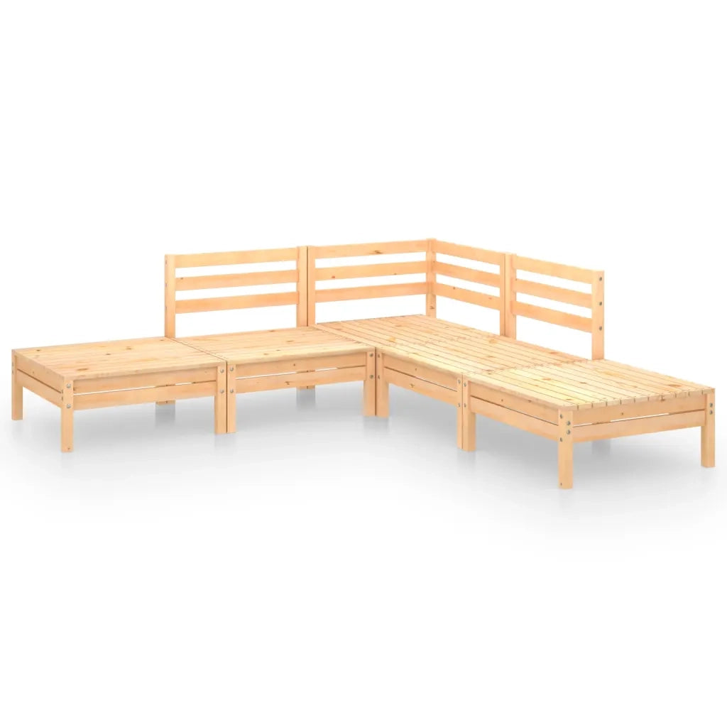 Set Divani da Giardino 5 pz in Legno Massello di Pino cod mxl 36528