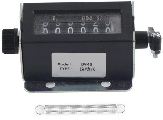 Contapulsanti a Mano 6 cifre - Contatore Meccanico - Ripristino - Conta - Calcolatore - Portata di Conta 0-999999 - Contatore