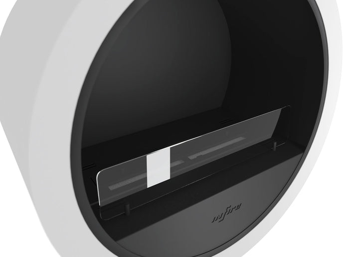 Camino a Bioetanolo Sospeso 218,6xØ70x35 cm Incyrcle Bianco con Vetro