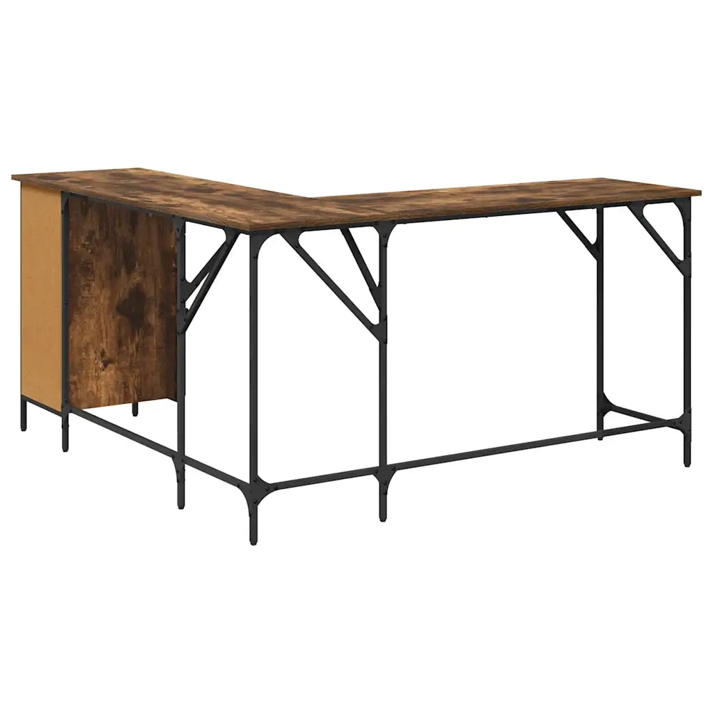 Scrivania Rovere Fumo 141x141x75 cm in Legno Multistrato 837599