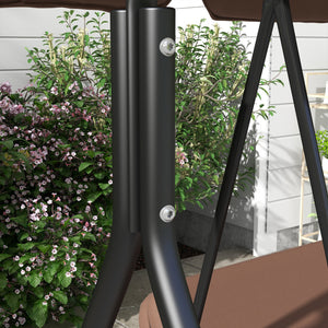 Dondolo da Giardino a 3 Posti con Cuscini 172x110x153 cm Marrone e Nero