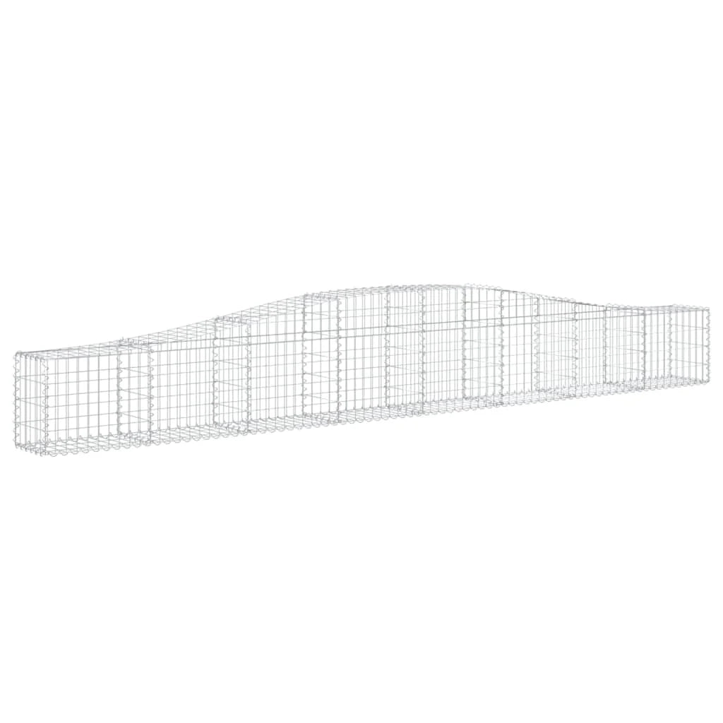 Set di 8 gabbioni ad arco per recinzione gabbia o muro di contenimento 400 x 30 x 40/60 cm ferro zincato argento 02_0041214