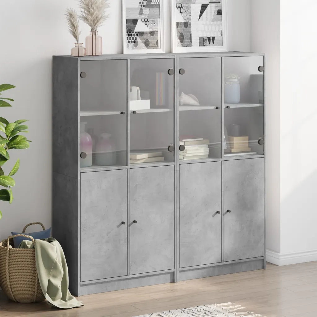 Libreria Ante Grigio Cemento 136x37x142 cm in Legno Multistrato 3206527