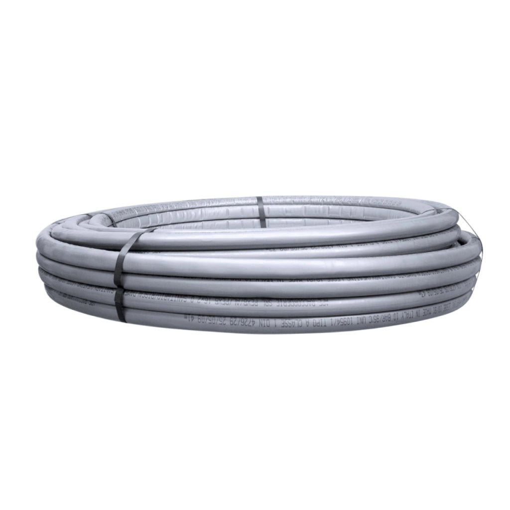 TUBO MULTISTRATO RIVESTITO GRIGIO APE MULTYLAYER PE-XB/AL/PE-XB - Ø16X2 PE-XB/AL/PE-XB - SPESSORE ISOLAMENTO 6MM - 50 metri- APE