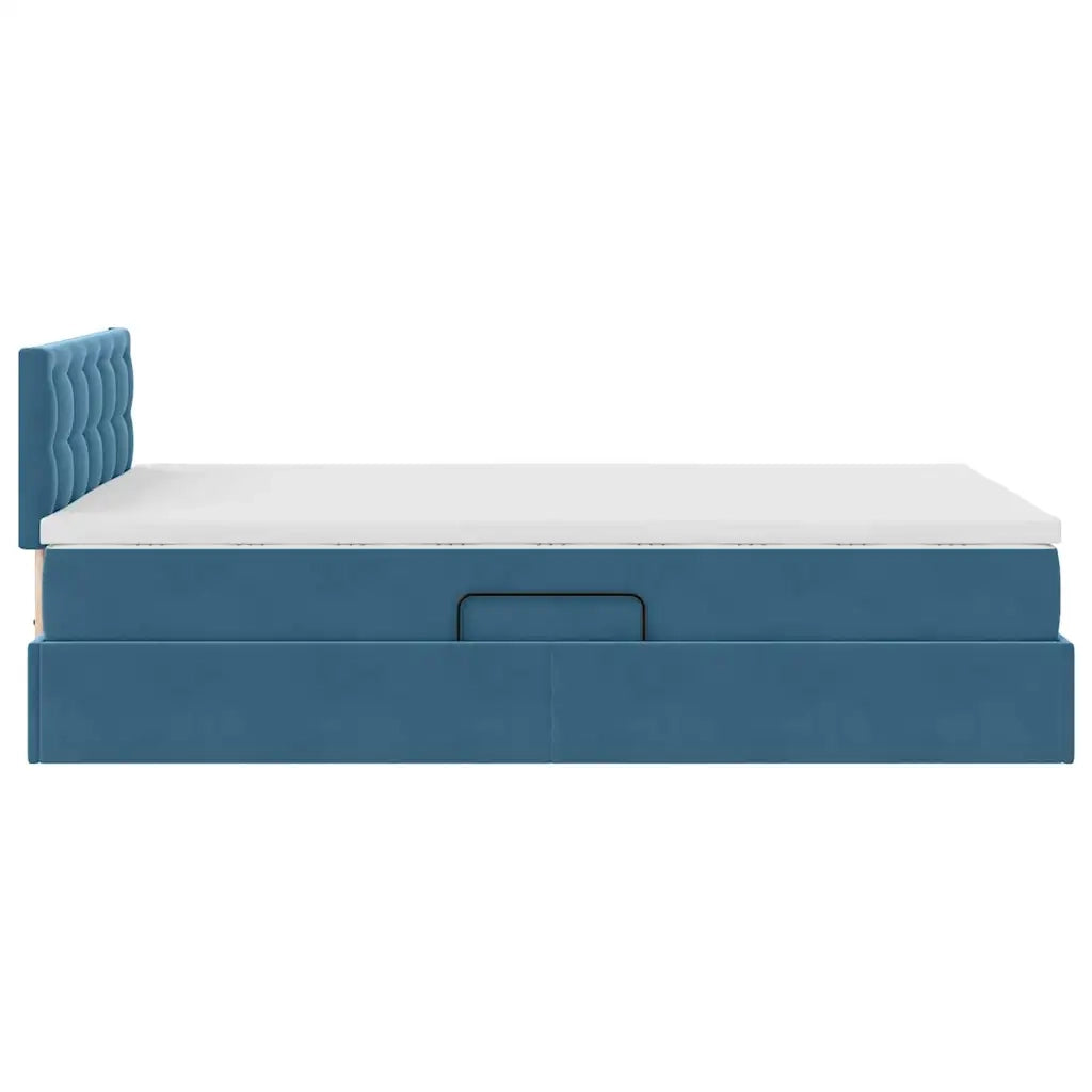 Letto con Contenitore Blu Scuro 120 x 200 cm Velluto