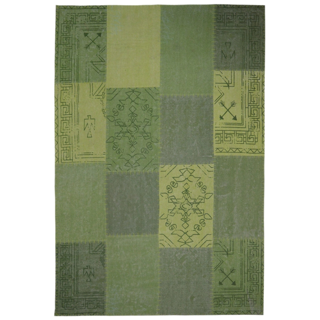 Tappeto Vintage Lyrical 200 Patchwork in Cotone Verde