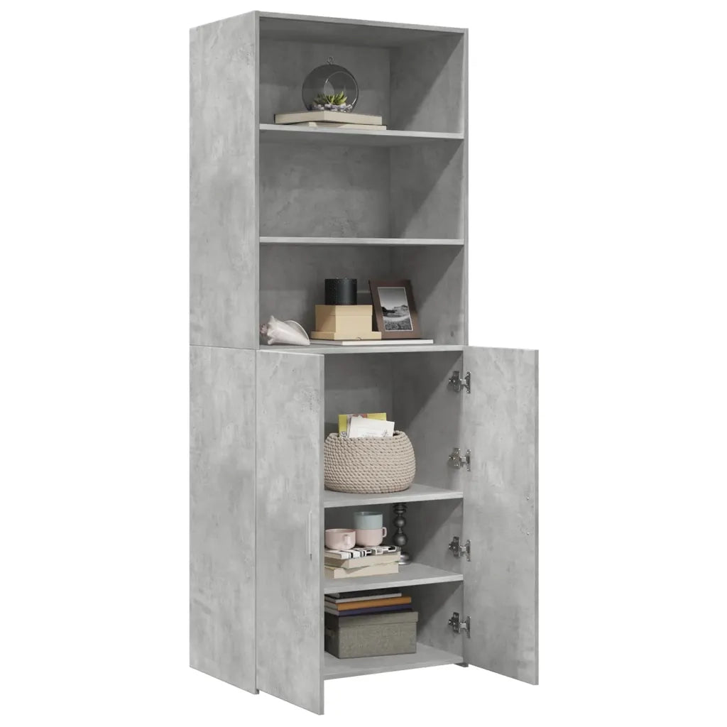 Credenza | Madia | Buffet da pranzo | Armadio da pranzo Grigio Cemento 70x42,5x185 cm in Legno Multistrato