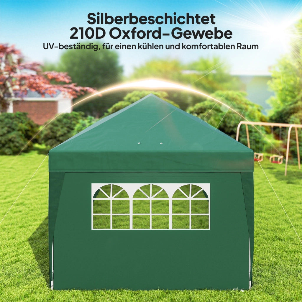 Pavillon 6x3 m ¨C zephmum ¨C Pop-up, con Finestre, Porta con Zip, UV Resistente, Grigio