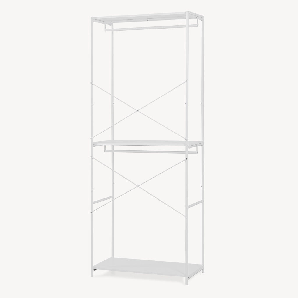 Guardaroba Aperto Verdfjorg con 2 Vani Appendiabiti 200 x 80 x 40 cm - Bianco [en.casa]