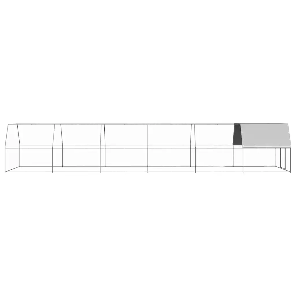 Pollaio per Esterni 3x12x2 m in Acciaio Zincato 3089328