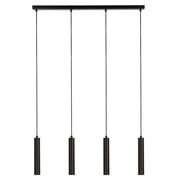 Lampadario Contemporaneo Dulwich Acciaio Nero 4 Luci E27