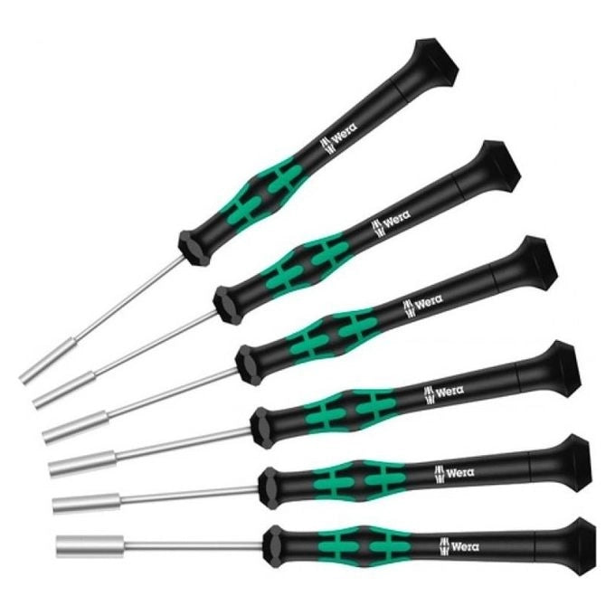 Wera 05118158001 Kraftform Micro Set di Cacciaviti per Viti Esagonali 6 Pezzi con Supporto Punta Wera Black Point Impugnatura Ergonomica per Lavori di Precisione colore Nero