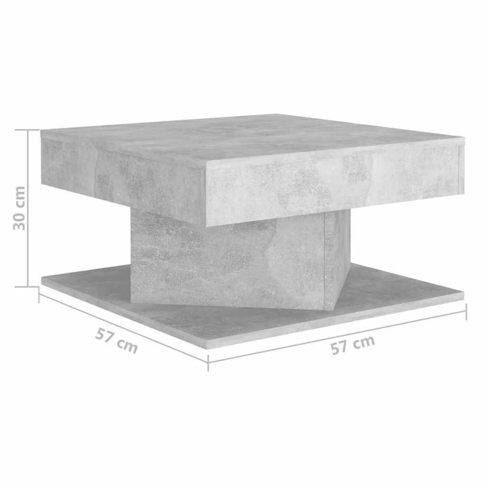 Coffee Table Concrete Grey 57x57x30 Cm Wood Material