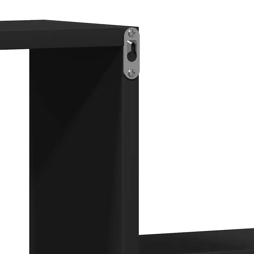 Mensole a Muro 2 pz Nere 100x15x20 cm in Legno Multistrato 807269