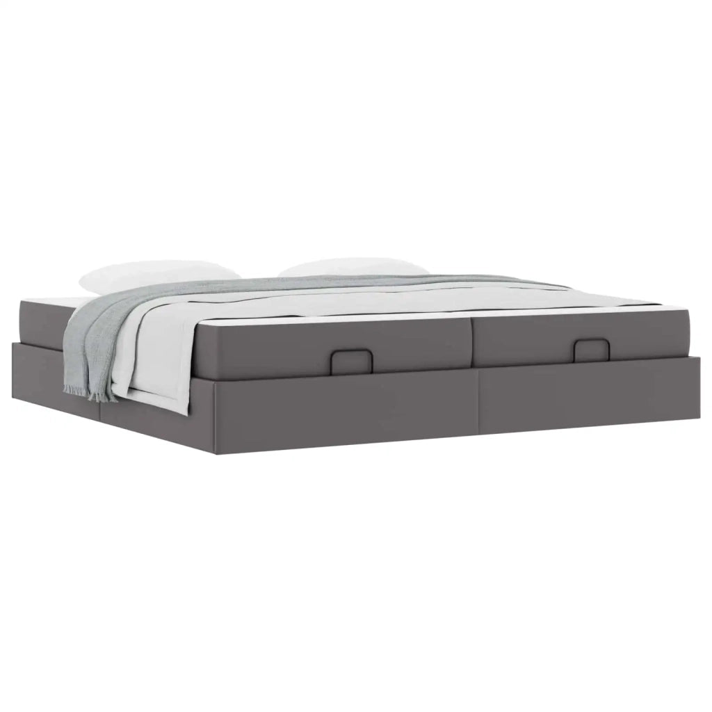 Struttura letto con materasso con materasso 2 pcs Grigio PVC