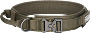Cinturone tattico per cani militari K9 con impugnatura Cinturone di addestramento Cinturone metallico con chiusura nylon Cinturone K9 regolabile per cani di taglia media e grande (verde oliva - XL)
