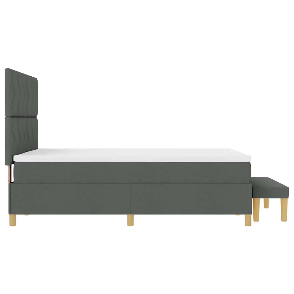 Letto a molle con materasso Grigio scuro 140 x 200 cm Tessuto 3344381