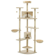 Tiragraffi albero per gatti cuccia per gatti giocattolo peluche sisal 203 cm beige e bianco 3702121