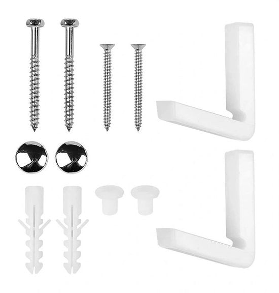 Set di fissaggio affidabile - Fissaggio a L per toilette/bidet - Installazione facile da utilizzare - Viti/bracci di fissaggio - Supporto robusto - Fissaggio per toilette