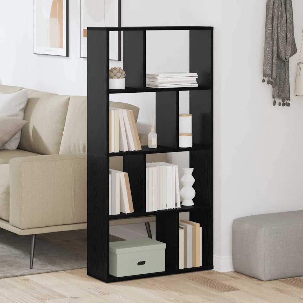 Armadio per Libri 8 livelli 60 x 20 x 120,5 cm Rovere Nero 869254