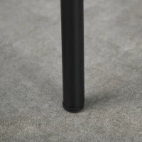 Set 4 Sgabelli Bassi e Rotondi in Metallo e Tessuto Effetto Velluto, 41.5x41.5x46 cm, Nero
