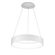 CHOPIN - Lampada a Sospensione Tonda a LED 36W, 3000K, Luce Calda, Struttura in Metallo Bianco, Diffusore in Metacrilato, IP20 - Rossini Group