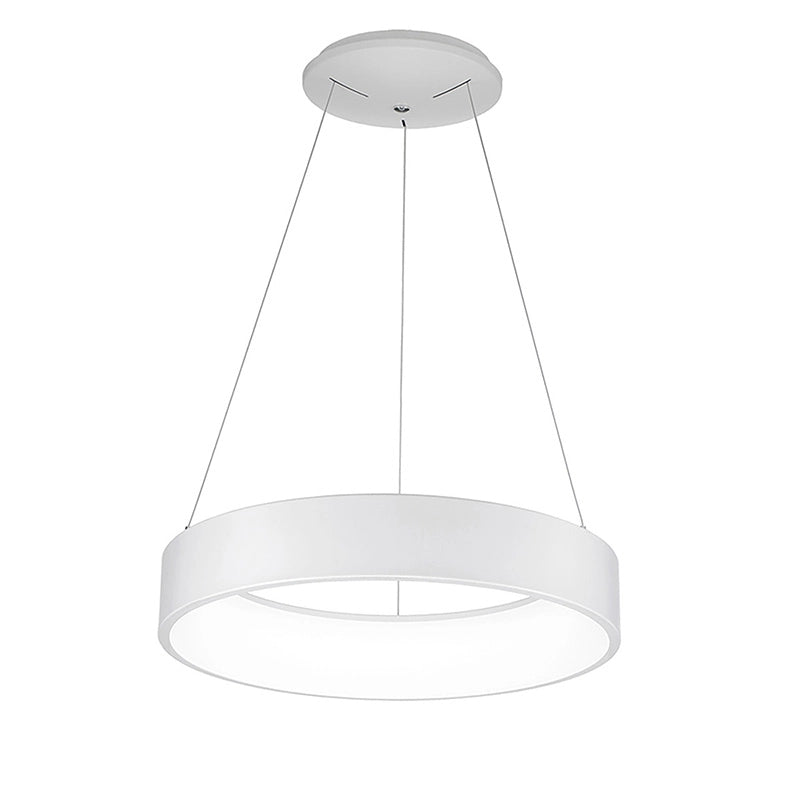 CHOPIN - Lampada a Sospensione Tonda a LED 36W, 3000K, Luce Calda, Struttura in Metallo Bianco, Diffusore in Metacrilato, IP20 - Rossini Group