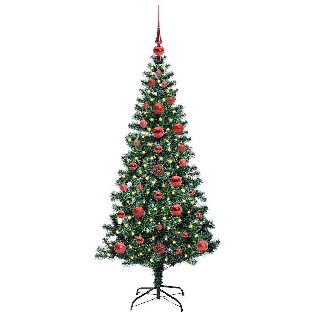 Albero di Natale | Decorazioni natalizie artificiale con luci integrate Verde 120 cm