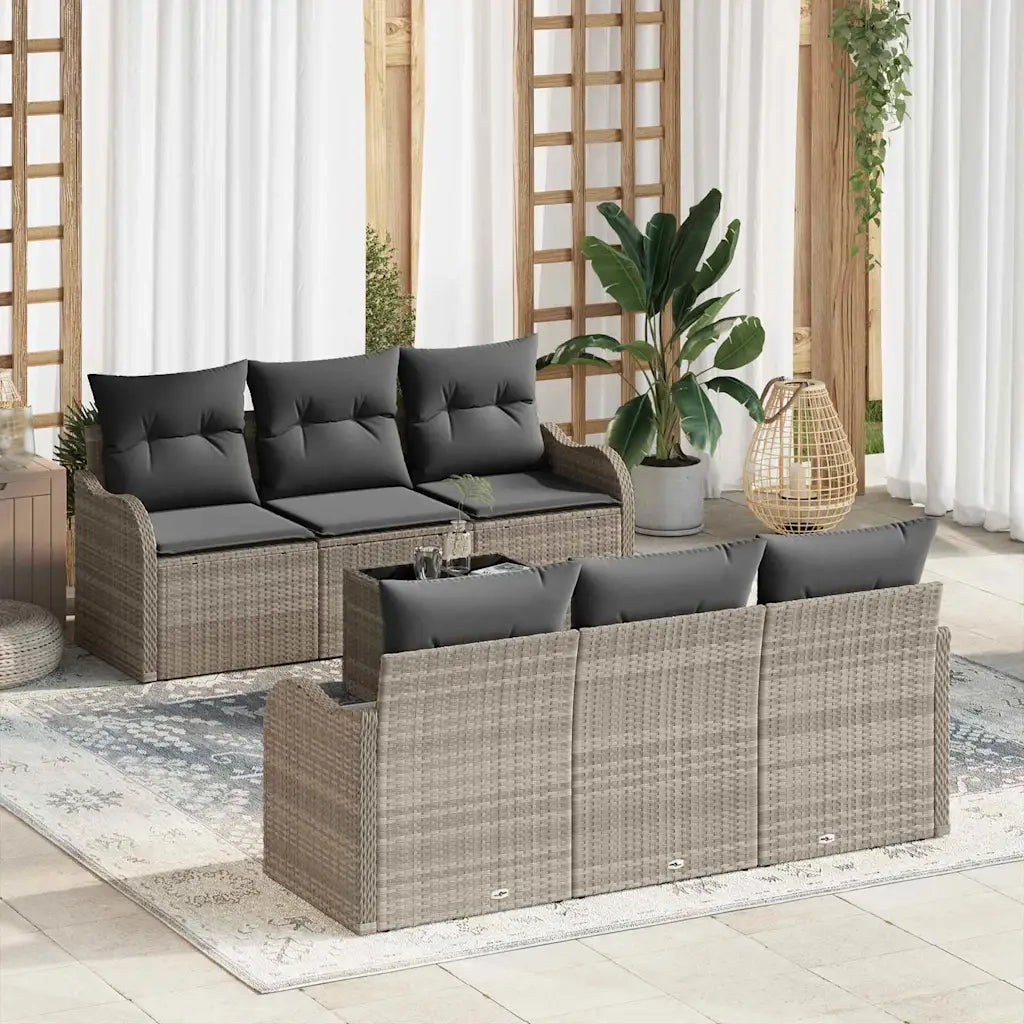 Set Divano da Giardino Grigio chiaro 55 x 55 x 37 cm polyrattan