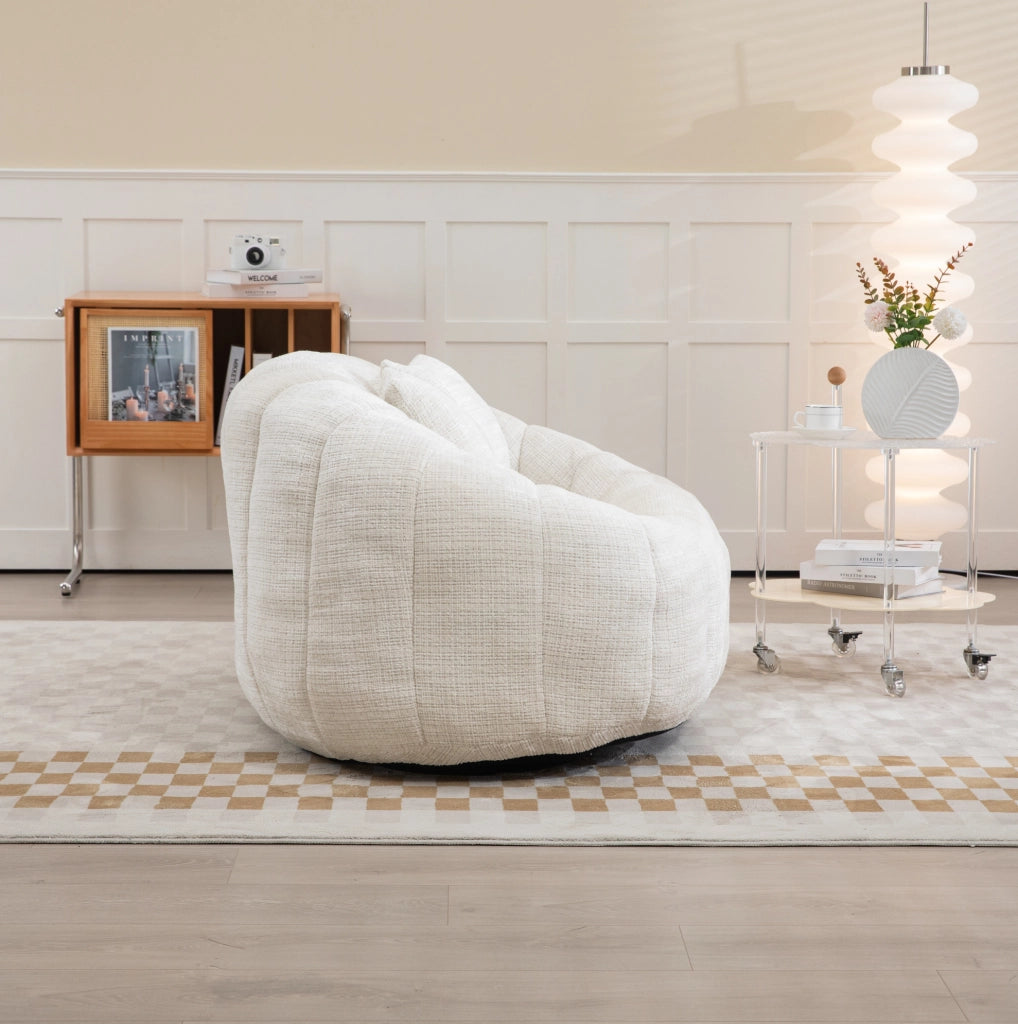 DIVANO SACCO 150x95x63 cm Chenille Beige a 2 posti