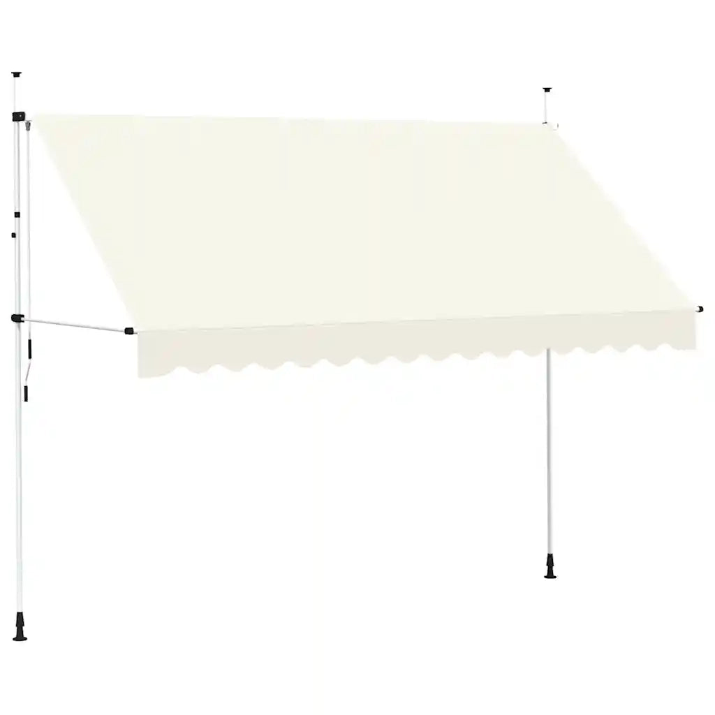 Tenda da Sole Retrattile Manuale-Tenda parasole per Patio 350 cm Crema