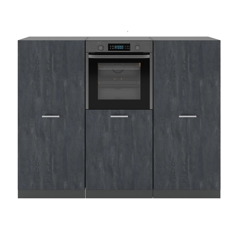 Cucine componibili piccole R-Line Calce nera/Antracite 180 cm senza piano di lavoro Vicco
