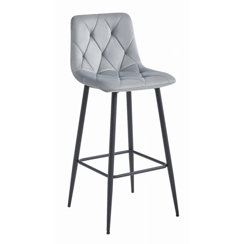 Set di 2 sgabelli bar NADO in velluto grigio argento e metallo