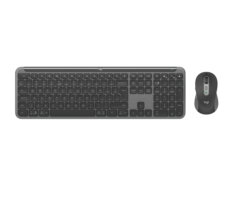 ORIGINAL Logitech Accessori per computer graphite 920-012490 Signature Slim MK950 - Tastatur, Maus Qwerty, 1x AA, 61 x 108.2 x 38.8 mm, 101.3 g, 2x AAA, 433.8 x 134.8 x 23.1 mm, 685 g