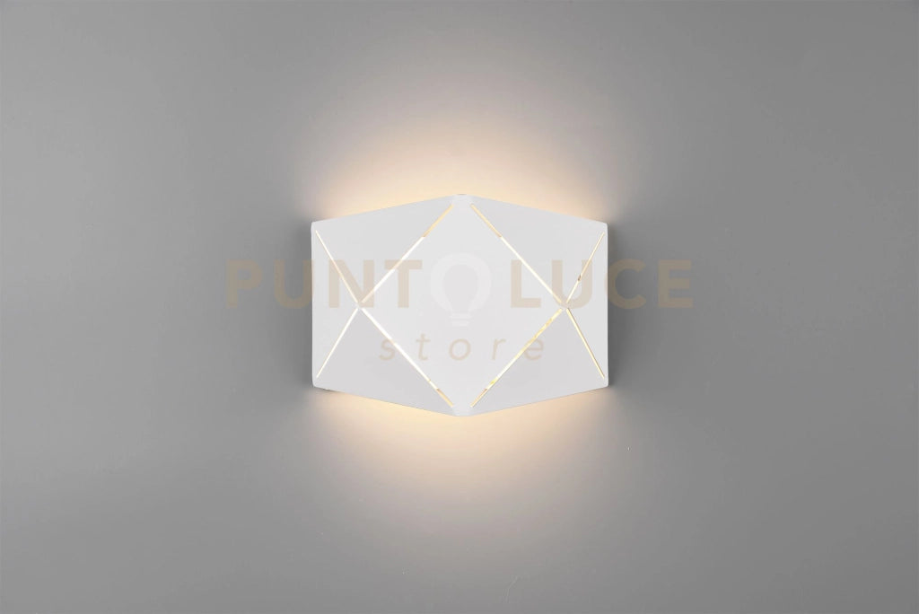 ZANDOR APPLIQUE LED 6,5W 700lm, 3000K METALLO BIANCO CON TAGLI LASER L. 18CM