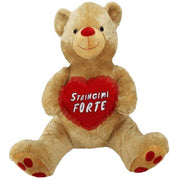 Trade Shop - Orso Peluche 90 Cm Con Cuore Stringimi Forte Orsacchiotto San Valentino 96255 -