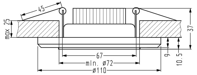 Faretto LED incasso Candellux SSP-23 vetro doppio circuito