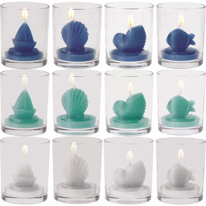 CANDELA IN VASETTO D.6XH7.5CM IN 3 COLORI