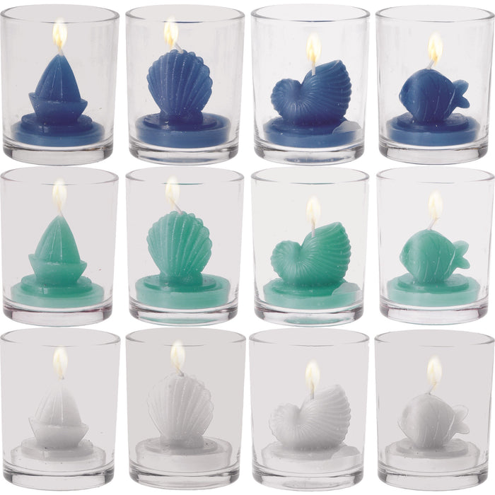 CANDELA IN VASETTO D.6XH7.5CM IN 3 COLORI