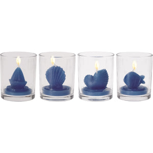 CANDELA IN VASETTO D.6XH7.5CM IN 3 COLORI