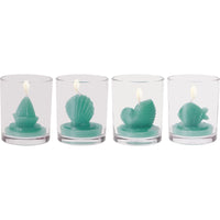 CANDELA IN VASETTO D.6XH7.5CM IN 3 COLORI