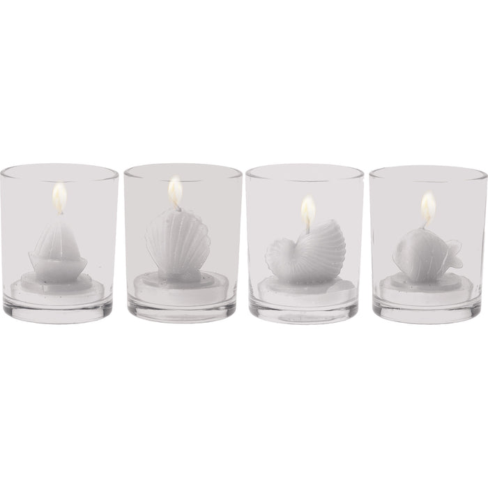 CANDELA IN VASETTO D.6XH7.5CM IN 3 COLORI